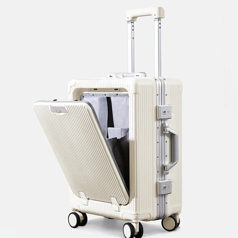 Smart Aluminum Luggage Multifunctional 100% Aluminum-Magnesium Modern Traveler