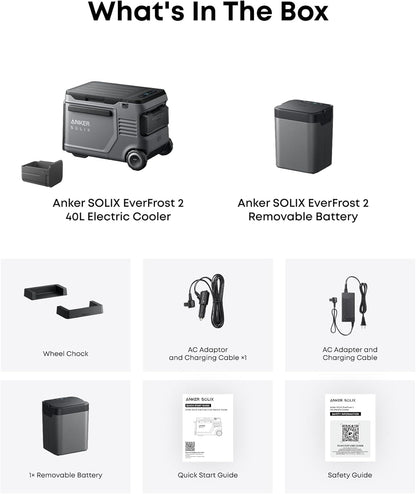Anker SOLIX EverFrost 2 – 58L Electric Cooler with Battery and Solar Power