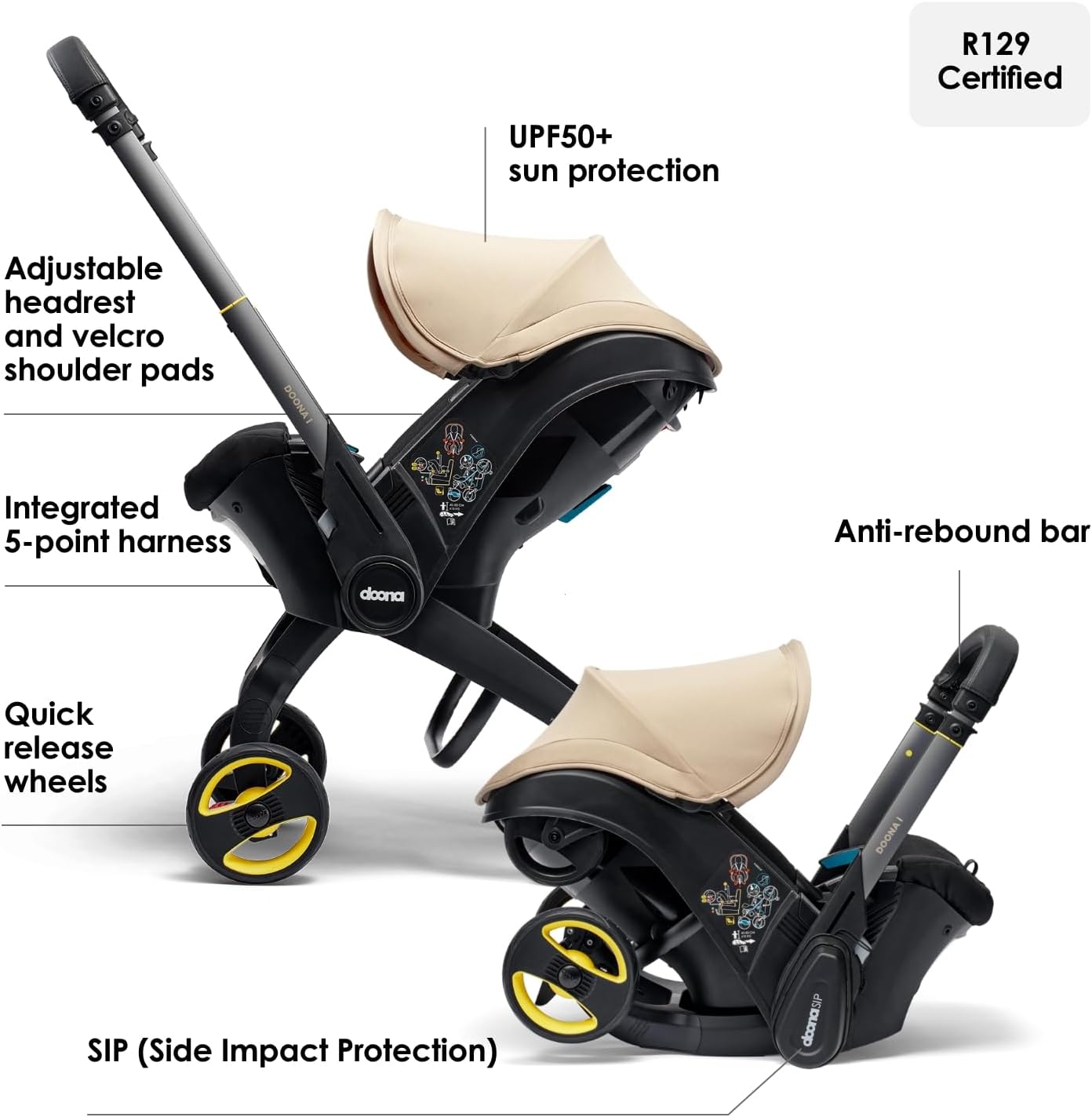 MOOV2 3-in-1 – Baby Stroller with Car Seat, UPF50+ Canopy, and Accessories