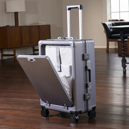 Smart Aluminum Luggage Multifunctional 100% Aluminum-Magnesium Modern Traveler
