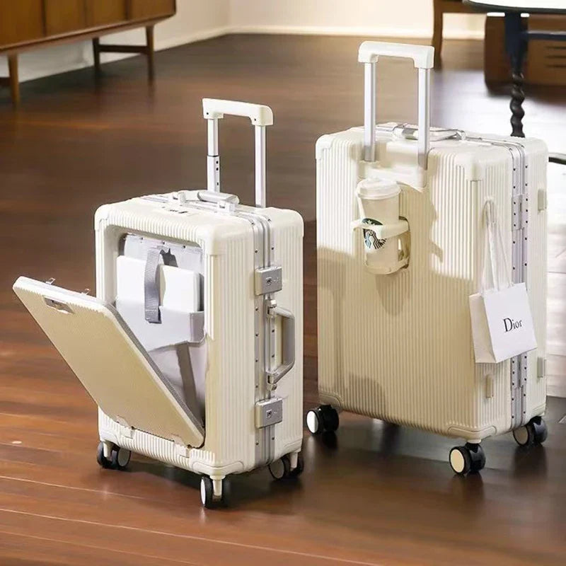 Smart Aluminum Luggage Multifunctional 100% Aluminum-Magnesium Modern Traveler