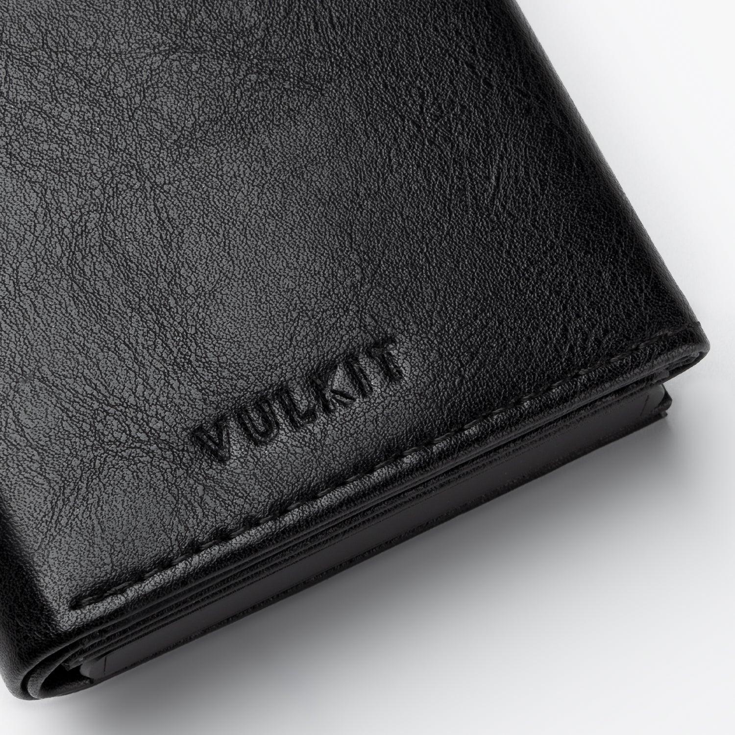 VC302- Side Slider Mechanism, with/without Back Zipper Pocket, Magnetic Strip Closure Tri-fold Wallet - Emporium Shop